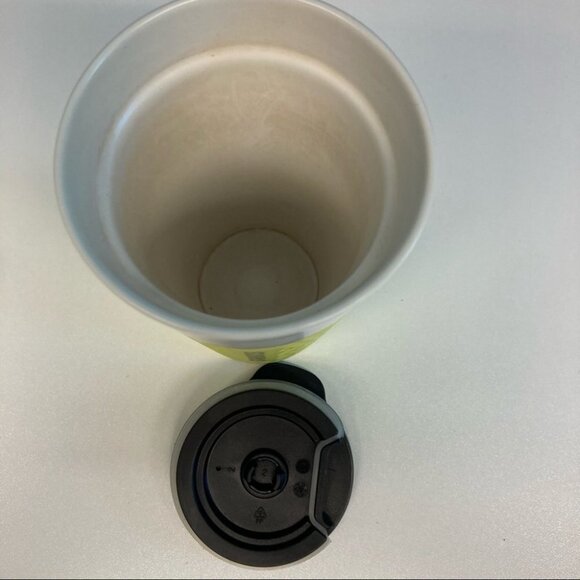 STARBUCKS 2016 Dimpled Neon  Yellow To go Mug - Picture 4 of 9